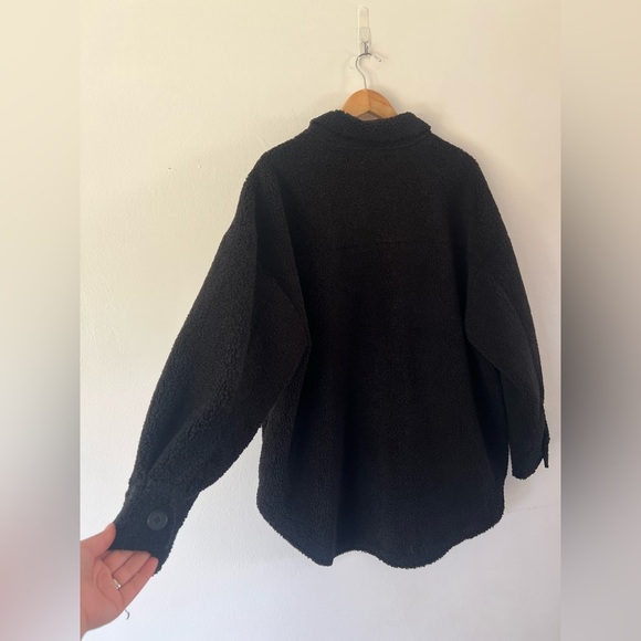Good American‎ Contour Faux Shearling Jacket Black Sherpa Shacket Size S/M - Picture 9 of 12